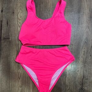 Vibrant Neon Pink Bikini Set